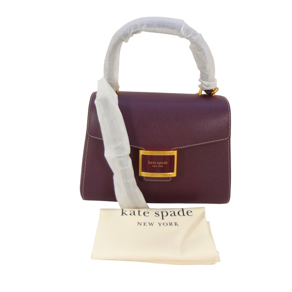 Kate Spade Katy Small Top Handle Bag Deep Cherry Textured Leather KE122 NEW - Picture 1 of 6